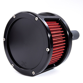 BA Race Series Air Cleaner Kit, Race Series tall cage, Black finish, Red filter