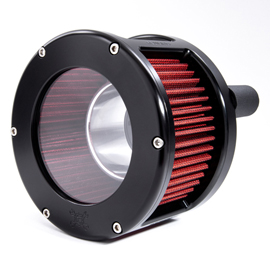 BA Race Series Air Cleaner Kit, Race Series tall cage, Red filter, Black finish