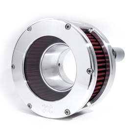 BA Air Cleaner Kit, Raw finish, red filter