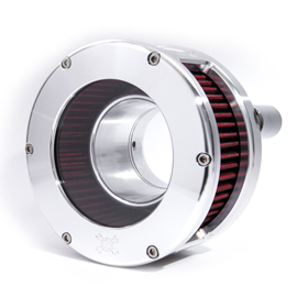 BA Air Cleaner Kit, Raw finish, red filter