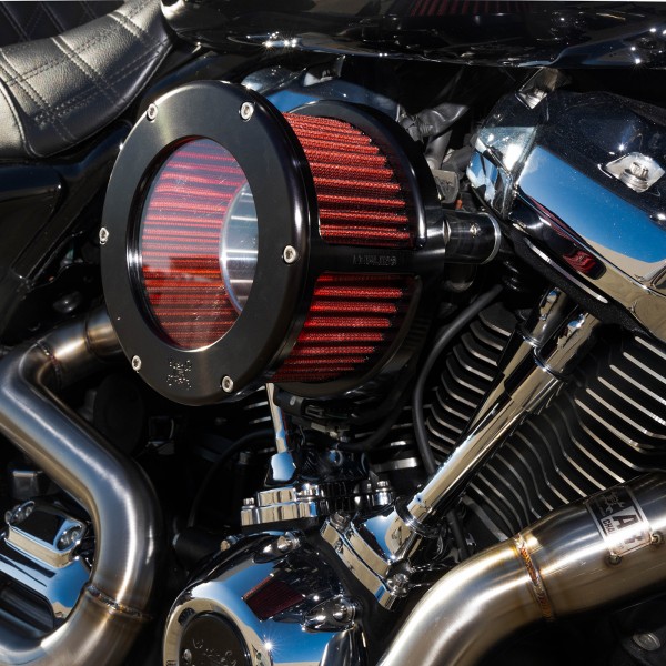 Part#:5424 - BA Race Series Air Cleaner Kit, Race Series tall cage, Red filter, Black finish