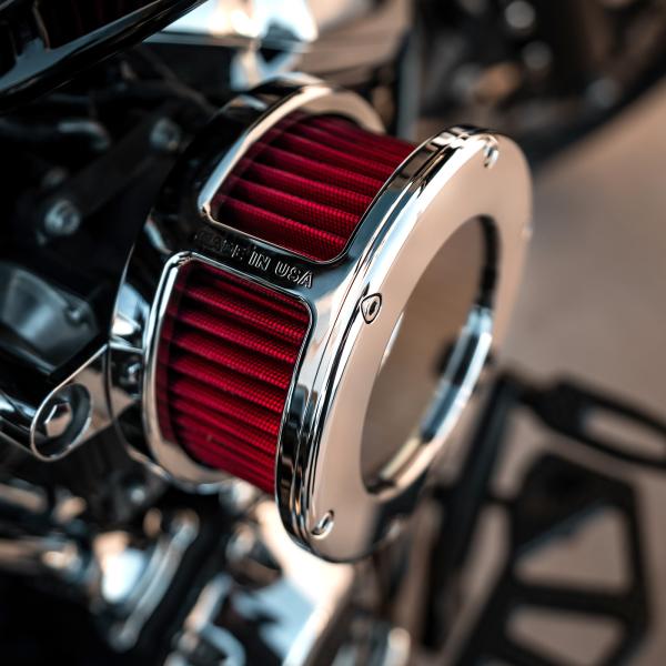 Part#:5438-70 - BA Air Cleaner Kit, Chrome finish, Red filter