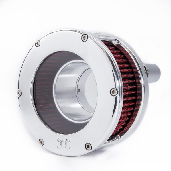 BA Air Cleaner Kit, Chrome finish, Red filter