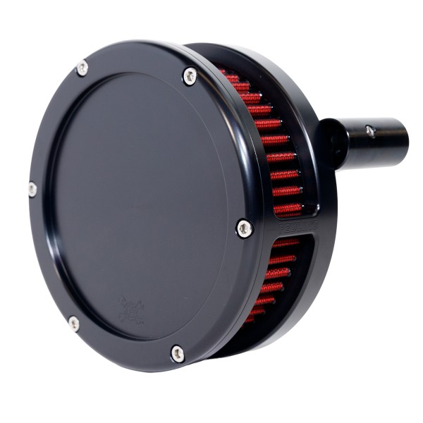 BA Air Cleaner Kit Slim, Black finish, Red filter