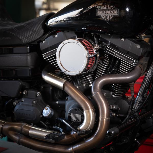 Part#:5447 - BA Air Cleaner Kit, Chrome finish, Red filter