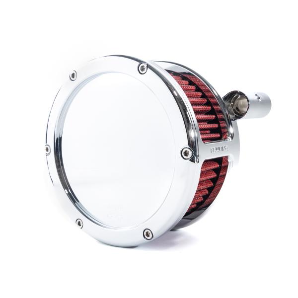 BA Air Cleaner Kit, Chrome finish, Red filter