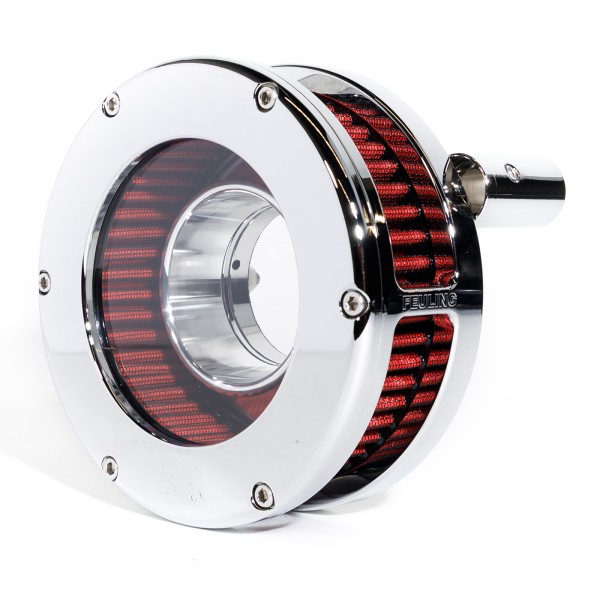 BA Air Cleaner Kit Slim, Chrome finish, Red filter