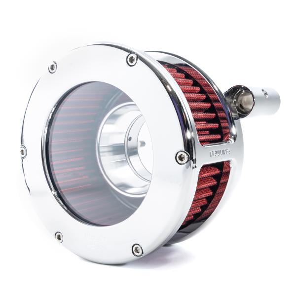 BA Air Cleaner Kit, Chrome finish, Red filter