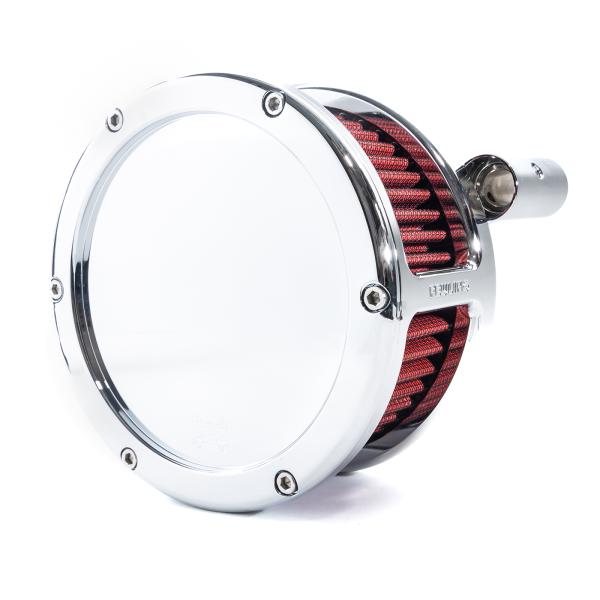 BA Air Cleaner Kit, Chrome finish, Red filter
