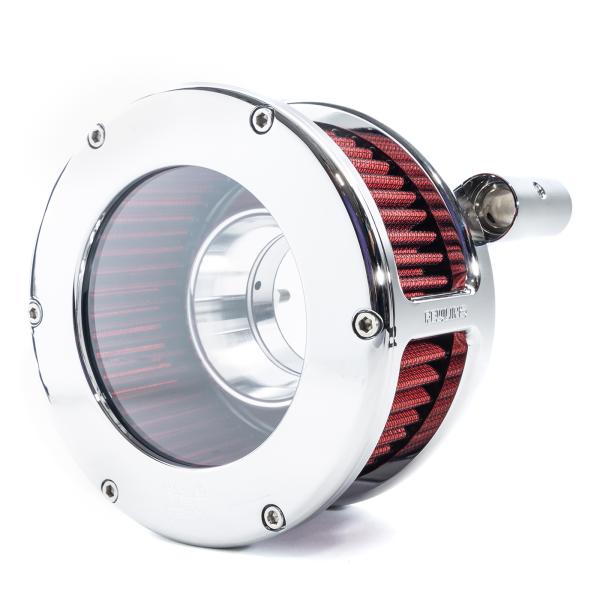 BA Air Cleaner Kit, Chrome finish, Red filter