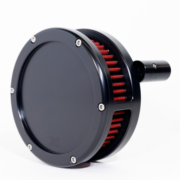 BA Air Cleaner Kit Slim, Black finish, Red filter