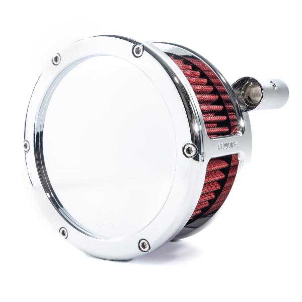BA Air Cleaner Kit, Chrome finish, Red filter