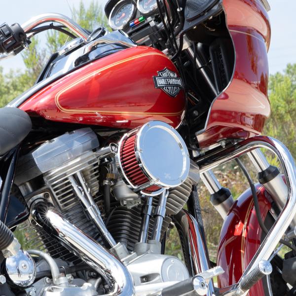 Part#:5467 - BA Air Cleaner Kit, Chrome finish, Red filter