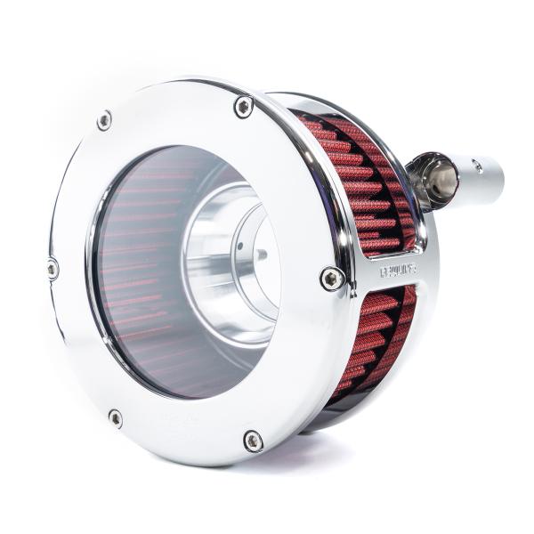 BA Air Cleaner Kit, Chrome finish, Red filter