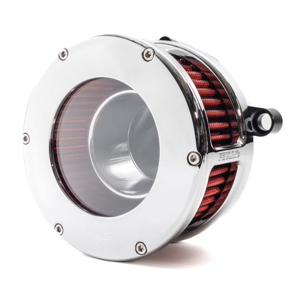BA Air Cleaner Kit, Chrome finish, Red filter