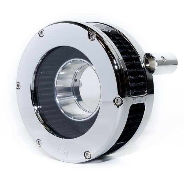 BA Air Cleaner Kit Slim, Chrome finish, Black filter