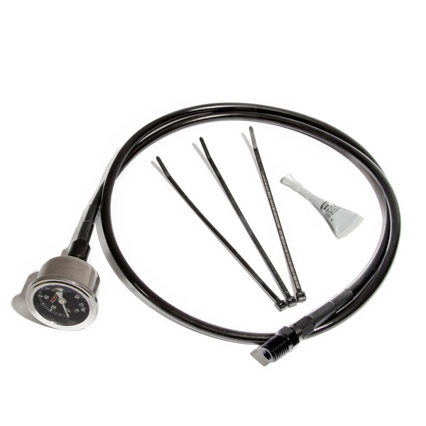 BLACK REMOTE OIL PSI GAUGE KIT M8
