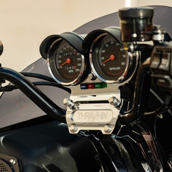 Part#:9050 - 1" HANDLEBAR PSI GAUGE MOUNT - BLACK