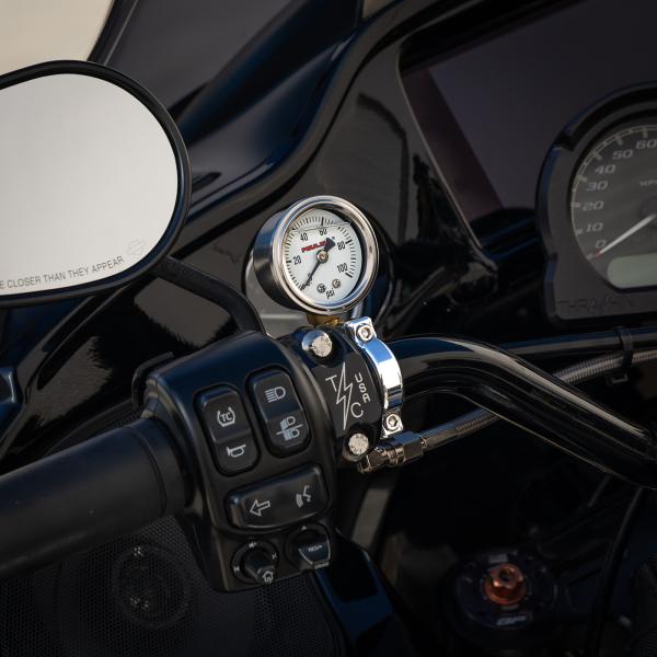 Part#:9051 - 1" HANDLEBAR PSI GAUGE MOUNT - CHROME