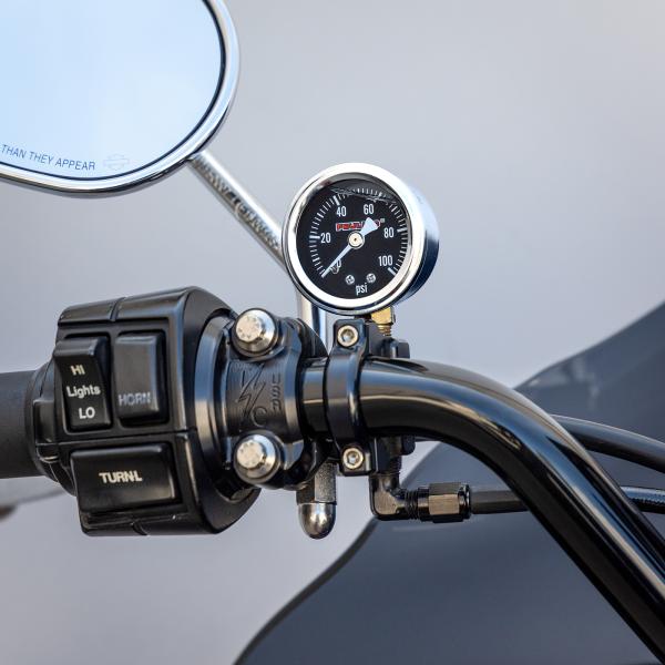 Part#:9055 - 1.250" HANDLEBAR PSI GAUGE MOUNT - BLACK